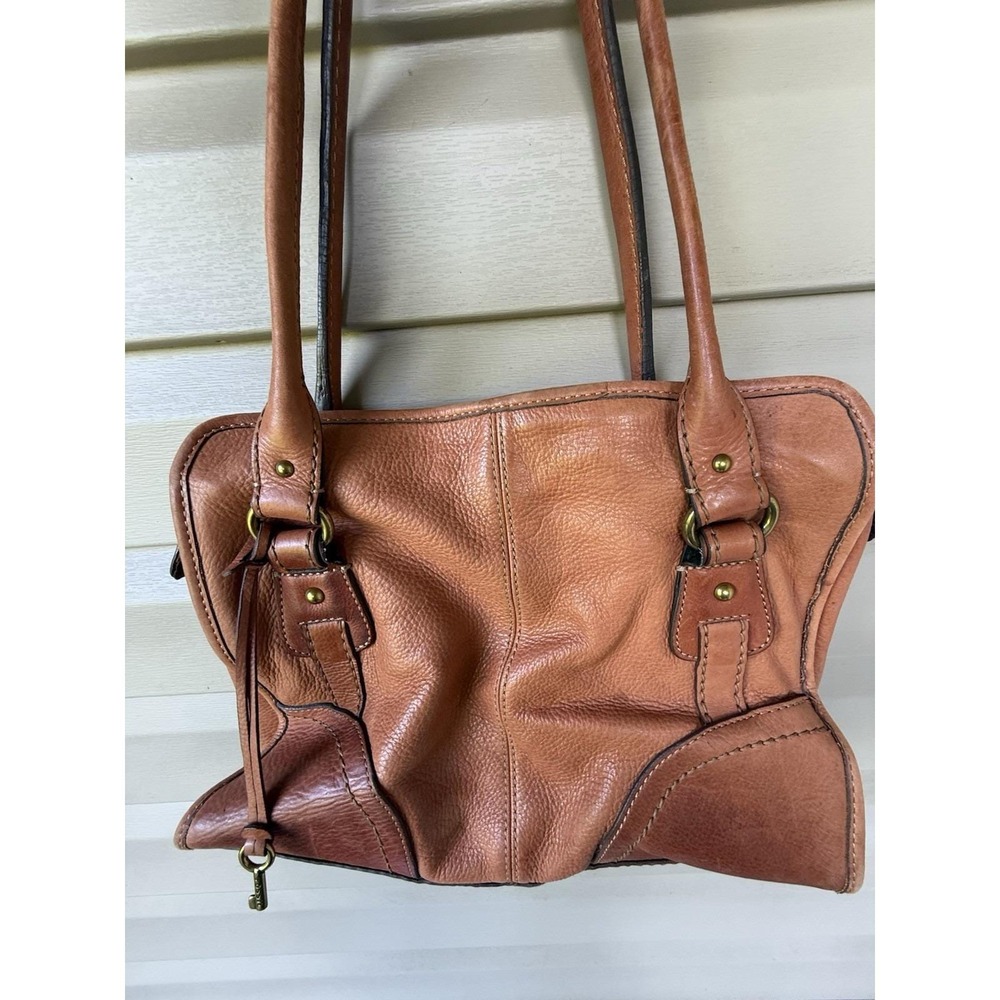 FOSSIL Handbag In Rust. GENUINE LEATHER